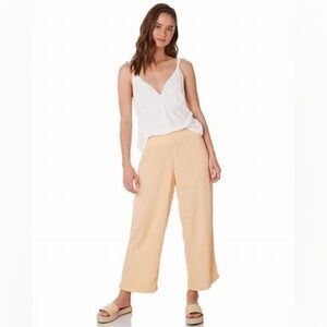 Zulu & Zephyr distinct pants surf beach wide leg striped orange vacation sz 6